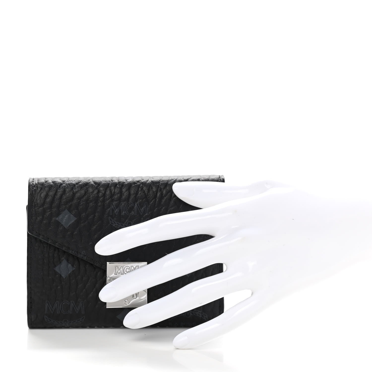 MCM Visetos Compact Wallet Black 2 of 7