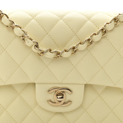 Chanel Caviar Quilted Small Double Flap Light Yellow 8 of 10