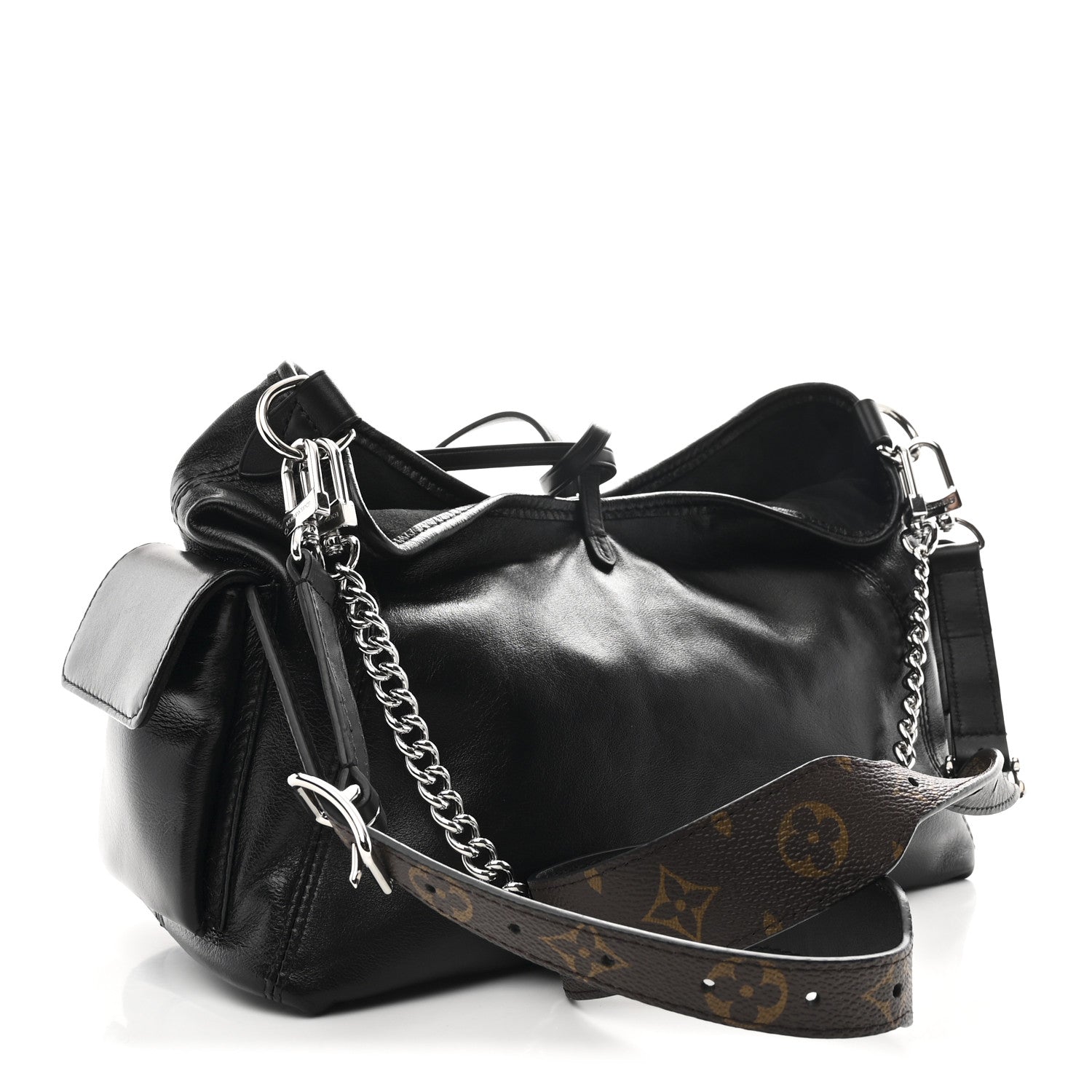 Louis Vuitton Lambskin CarryAll Cargo Vibe PM Black 3 of 9
