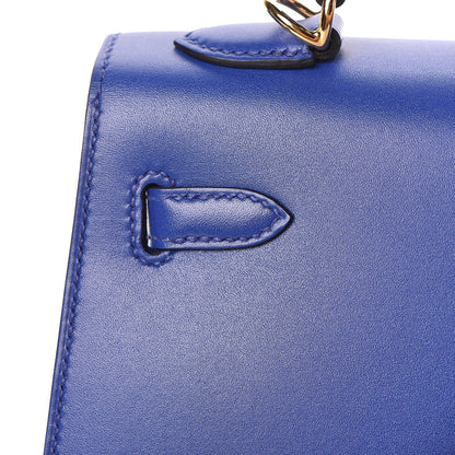 Hermes Tadelakt Kelly Sellier 25 Bleu Electrique 27 of 33