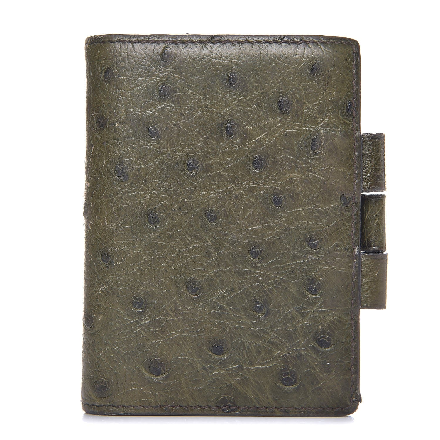 Hermes Ostrich Mini Vision Agenda Cover Vert Olive 1 of 8
