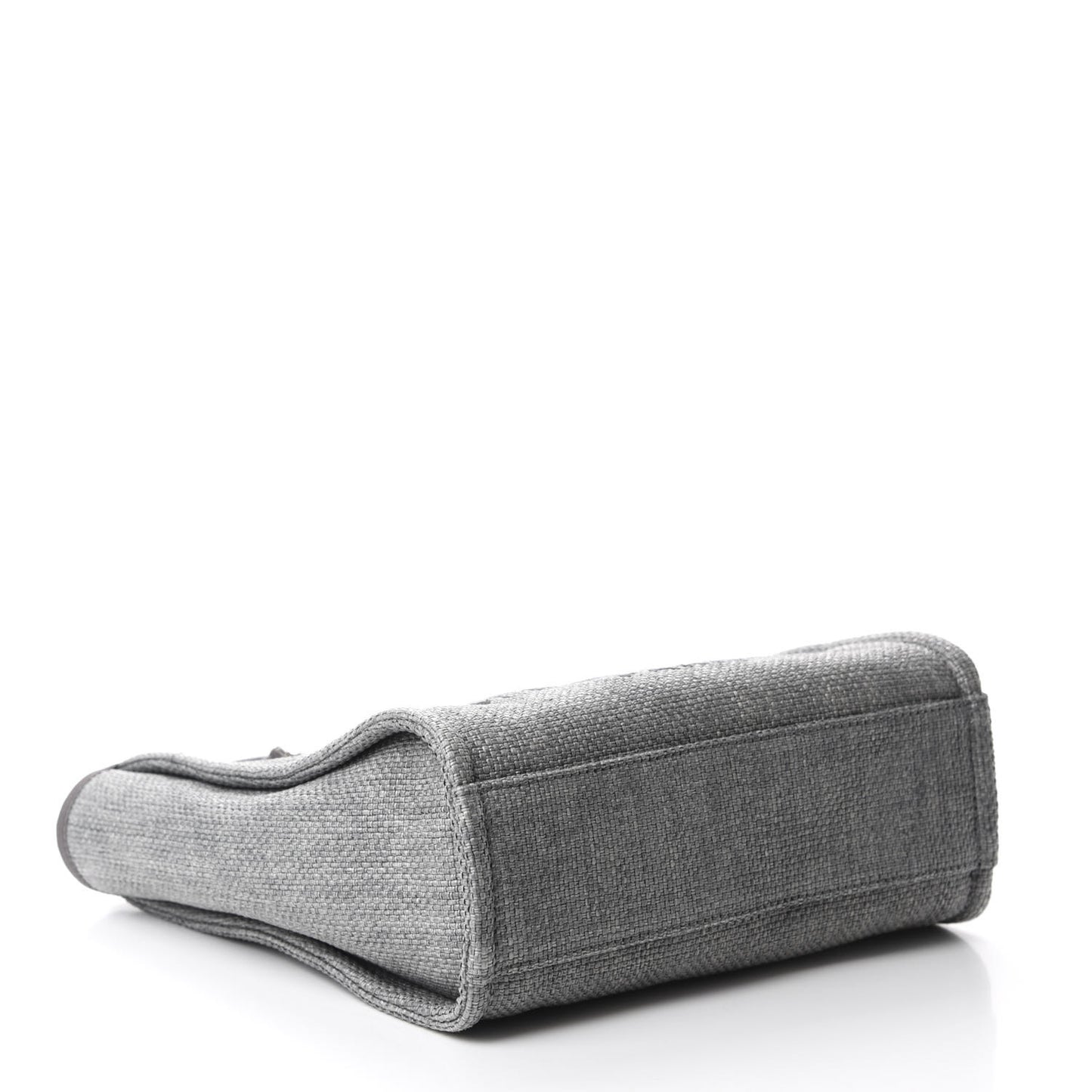 Woven Straw Raffia Mini Deauville Tote Grey