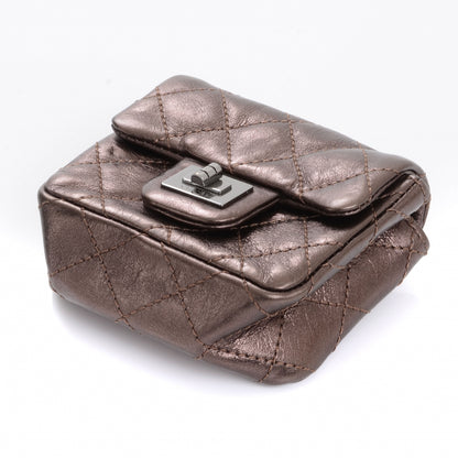 Chanel Calfskin Quilted Mini Reissue Pouch Bag Charm Keychain Bronze 4 of 6