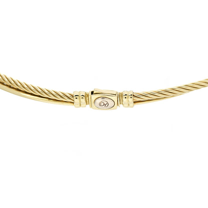 David Yurman 18K Yellow Gold Crossover Cable Choker Necklace 3 of 4