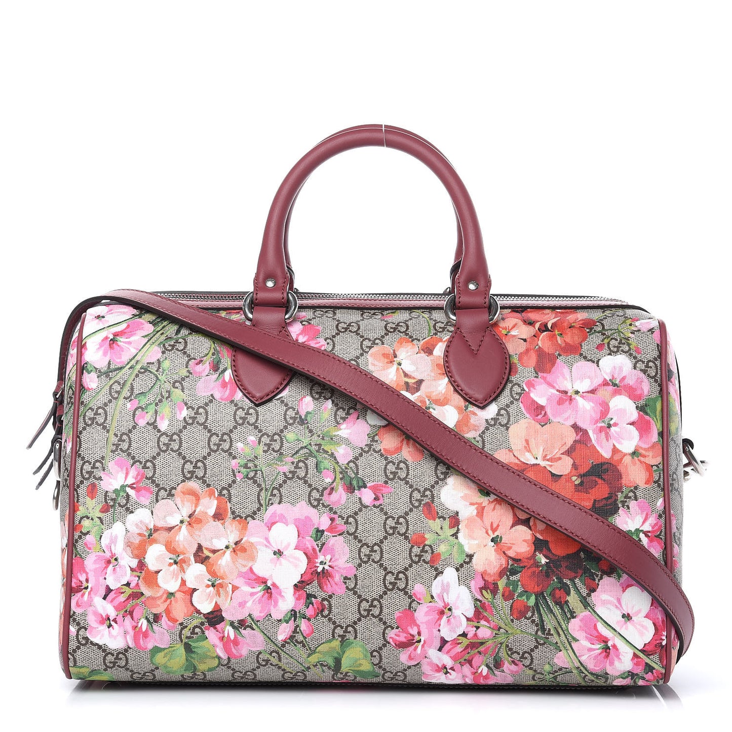 GG Supreme Monogram Blooms Medium Boston Beige Multicolor Dry Rose