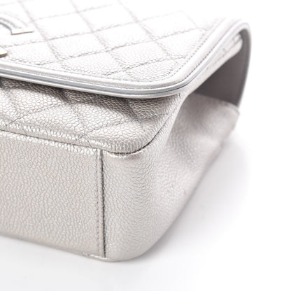 Chanel Metallic Caviar Quilted Medium CC Filigree Flap Silver 11 of 11