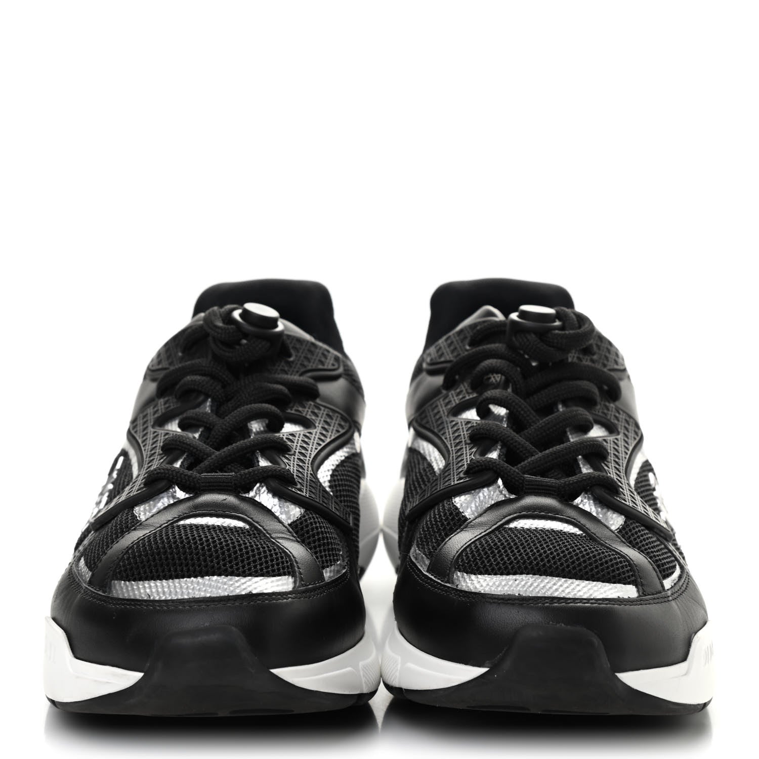 Christian Dior X Sorayama Ripstop Nylon Calfskin Womens B24 Runtek Sneakers 38 Black 2 of 8