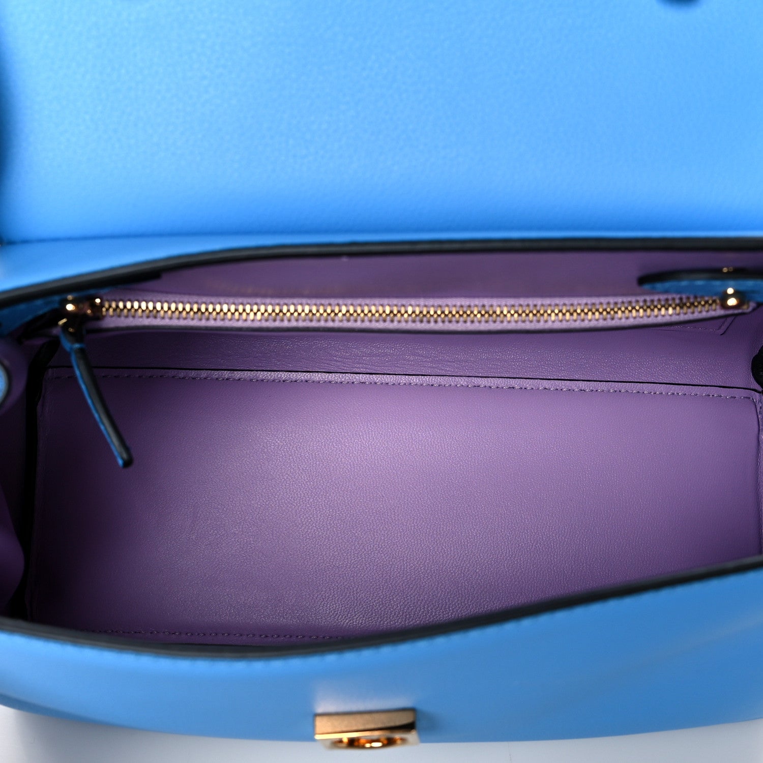 Versace Calfskin Medium La Medusa Top Handle Handbag Blue 4 of 8