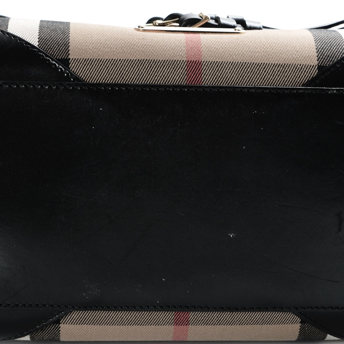 House Check Bridle Calfskin Medium Alchester Bowling Bag Black