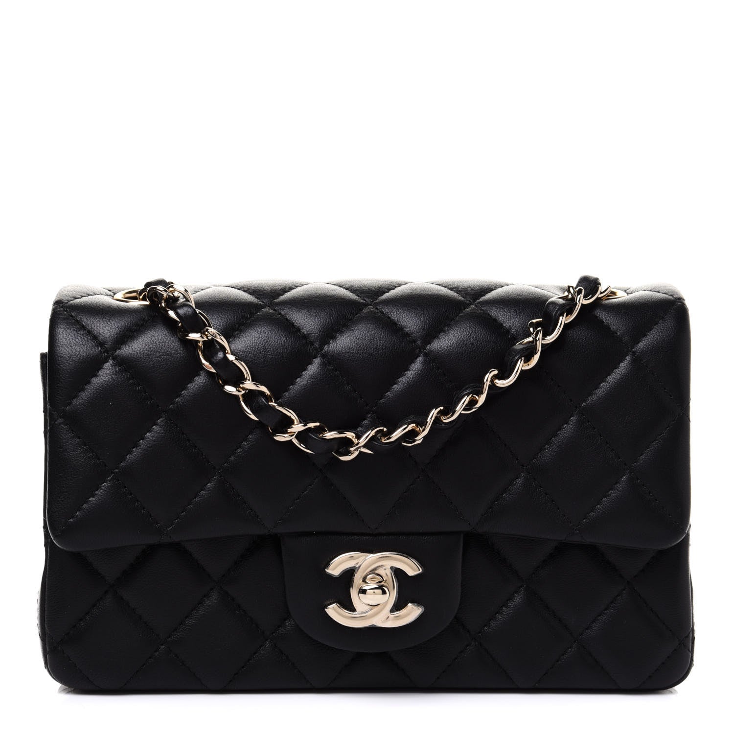 Chanel Lambskin Quilted Mini Rectangular Flap Black 1 of 12