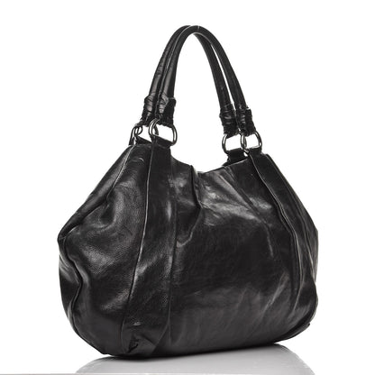 Prada Soft Calf Pleated Shoulder Bag Nero Black 3 of 12