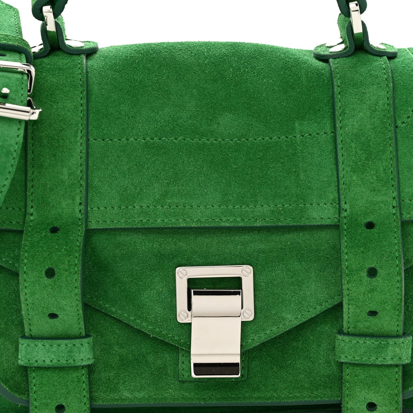 Suede Tiny PS1 Satchel Bottle Green