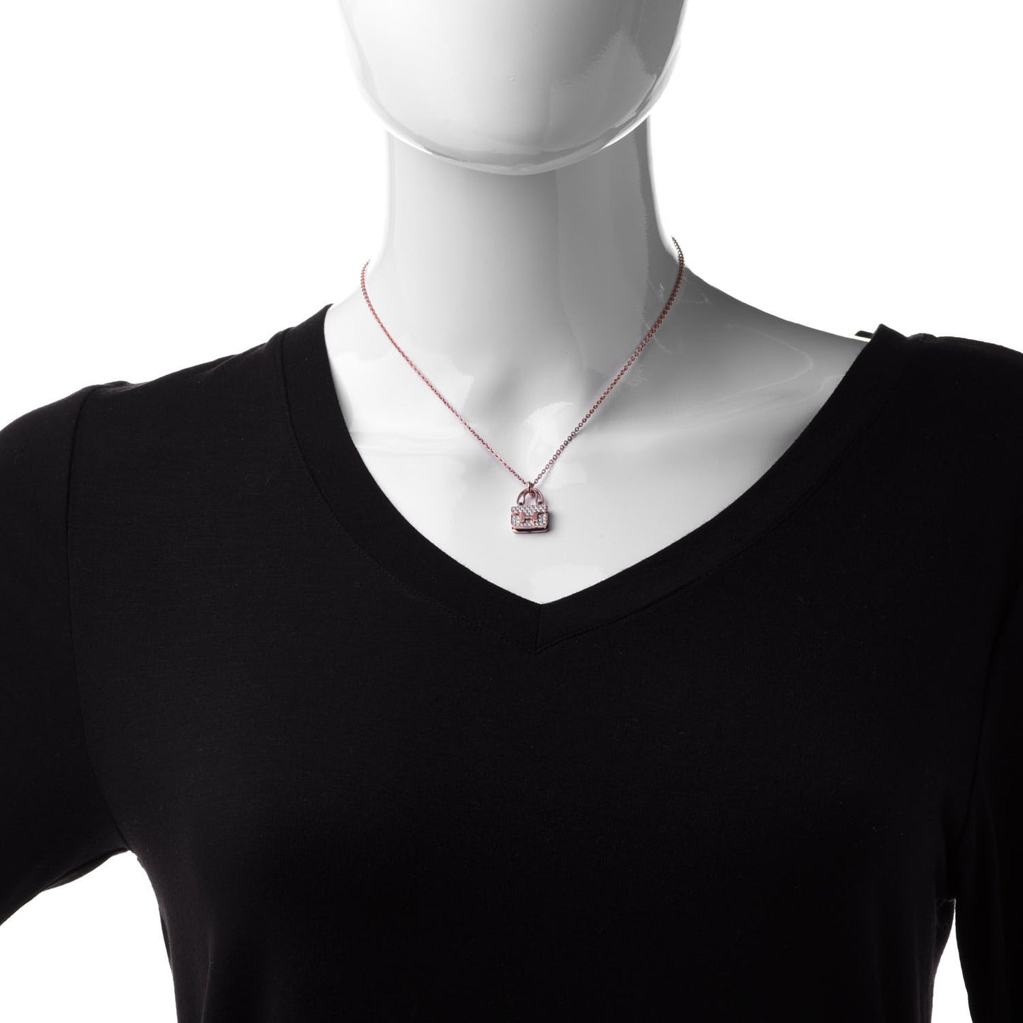 18K Rose Gold Diamond Constance Amulettes Pendant Necklace