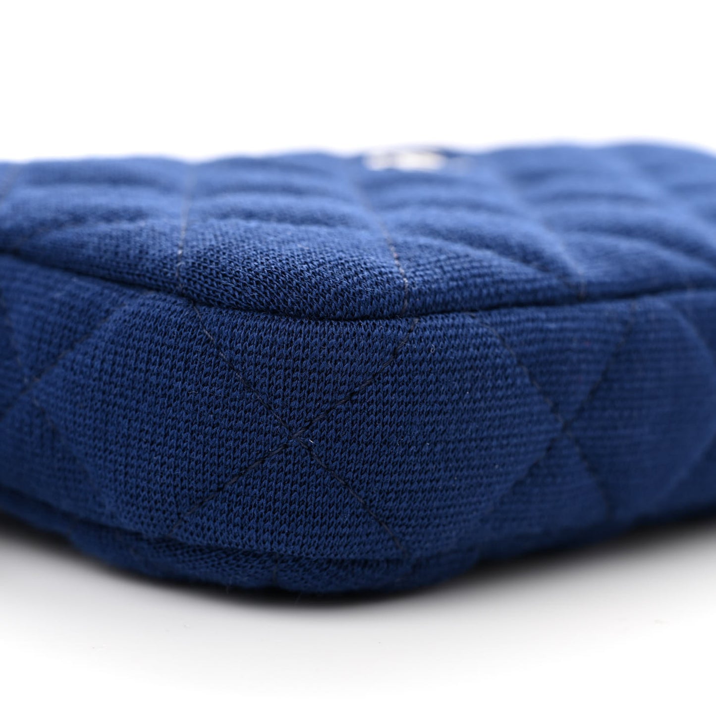 Jersey Quilted Small Clutch With Chain Navy