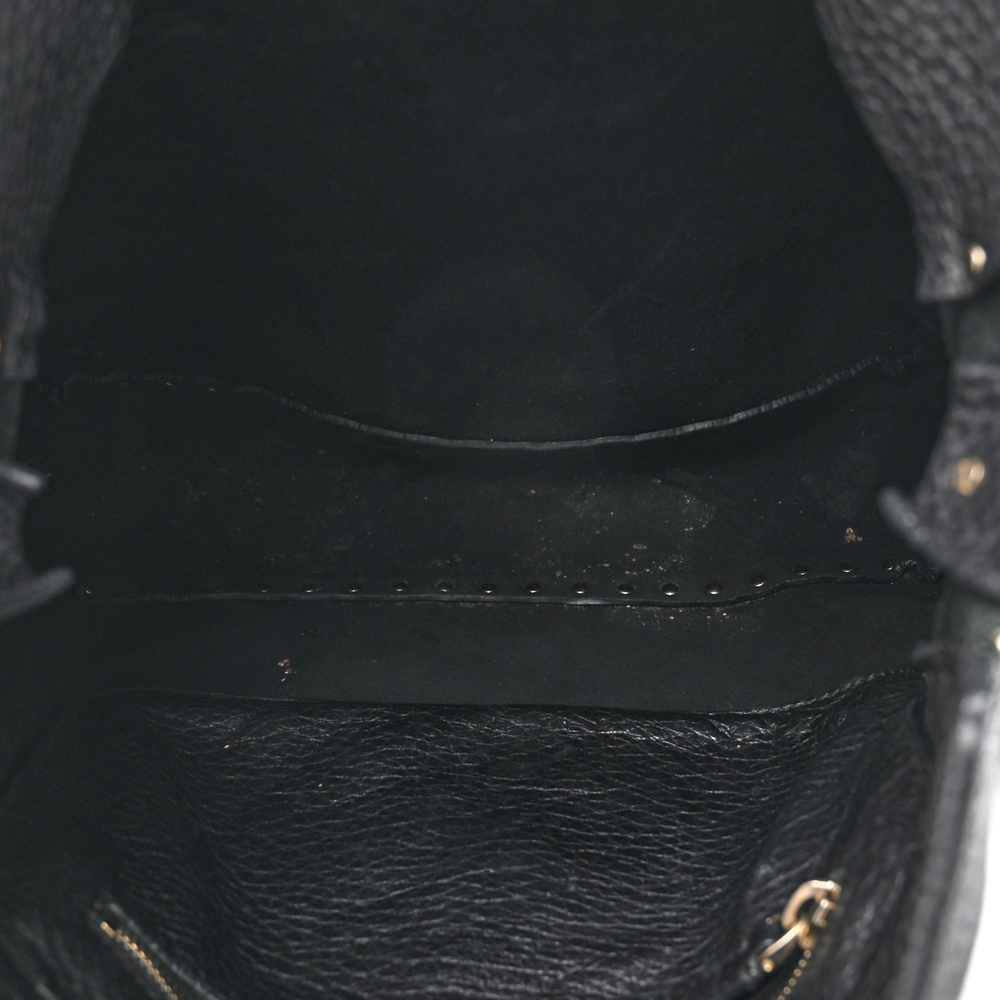 Pebbled Calfskin Small Rockstud Flip-Lock Messenger Bag Black