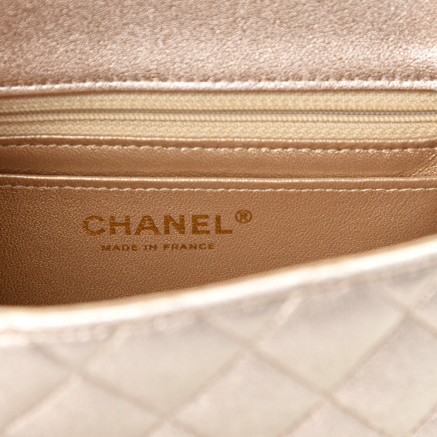 Chanel Metallic Lambskin Quilted Mini Square Flap Gold 8 of 11
