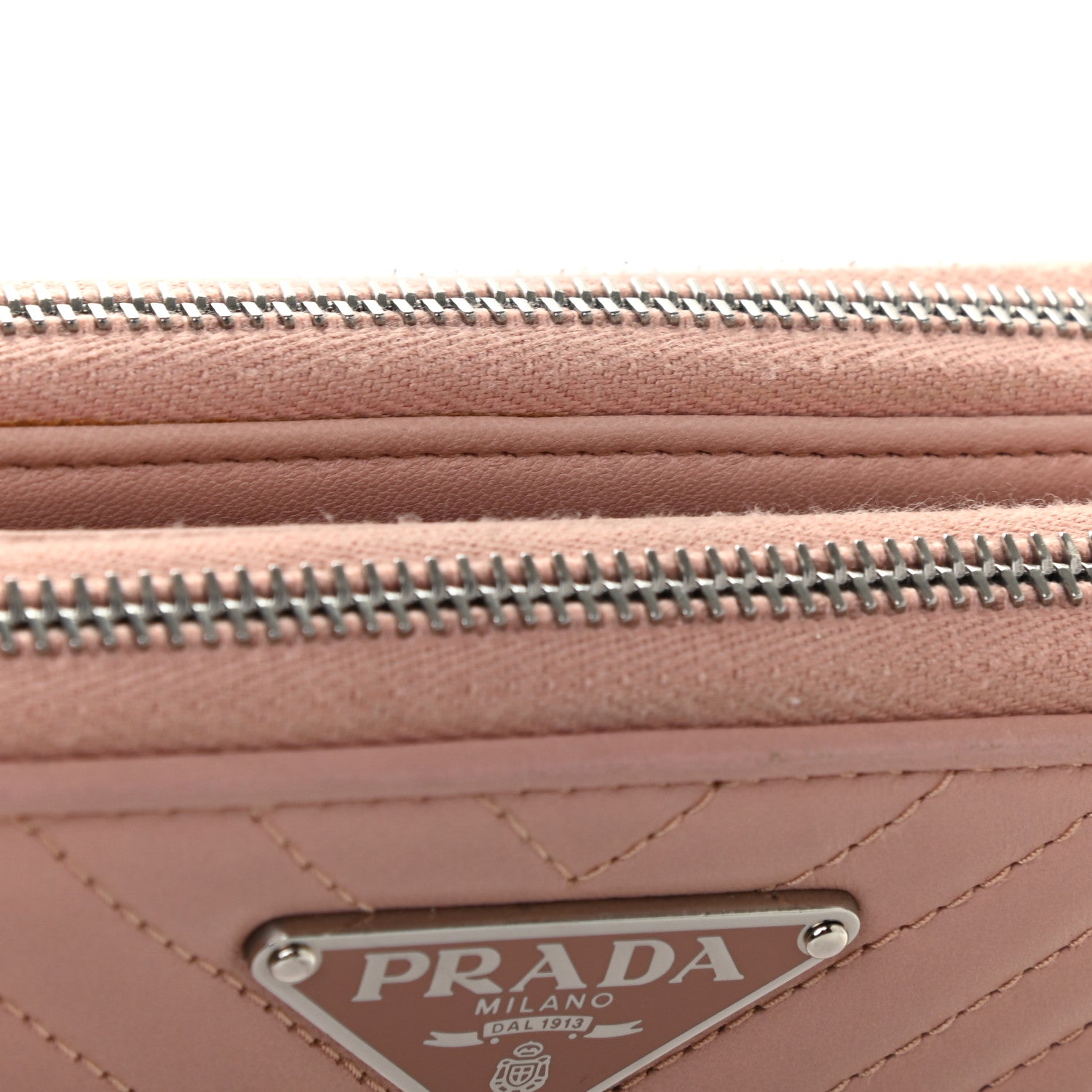 Prada Nappa Impunture Diagramme Mini Double Zip Chain Crossbody Bag Orchidea 11 of 14