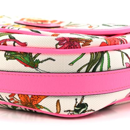Gucci Canvas Flora Floral Shoulder Bag White Fuchsia Fluo 8 of 9