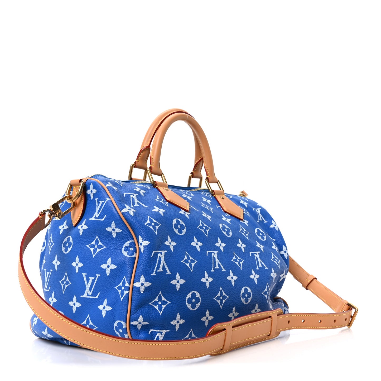 Calfskin Monogram Speedy P9 Bandouliere 40 Blue