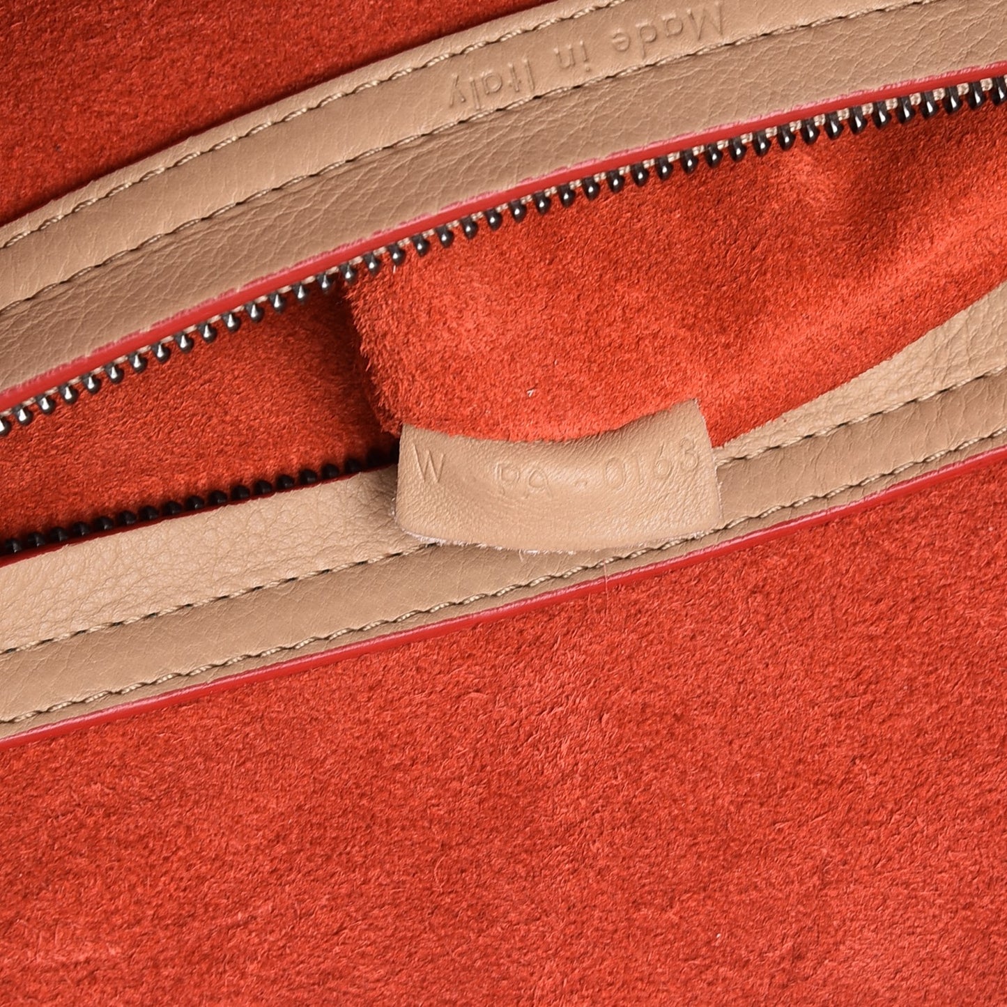 Supple Calfskin Medium Phantom Luggage Beige Orange Trim