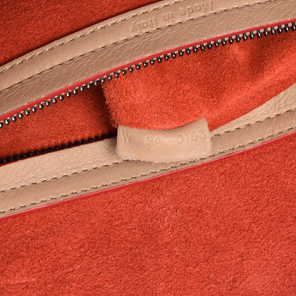 Celine Supple Calfskin Medium Phantom Luggage Beige Orange Trim 7 of 7