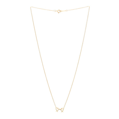 Tiffany 18K Yellow Gold Diamond Paloma Picasso Double Loving Heart Pendant Necklace 3 of 5