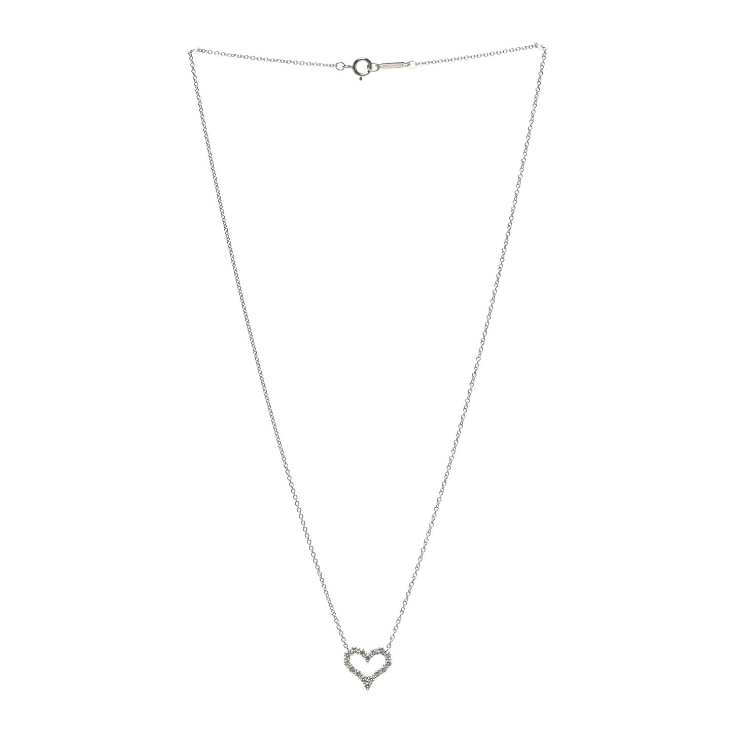 Platinum Diamond Mini Heart Pendant Necklace
