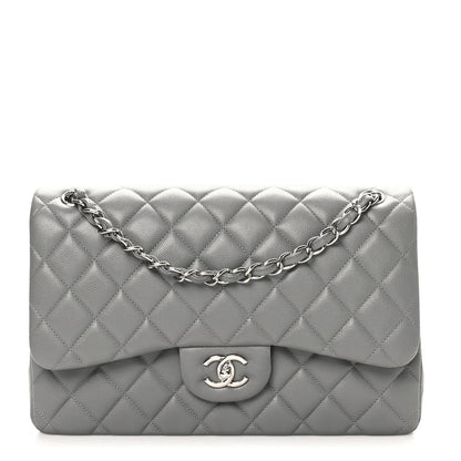 Chanel Caviar Quilted Jumbo Double Flap Dark Grey 1 of 11