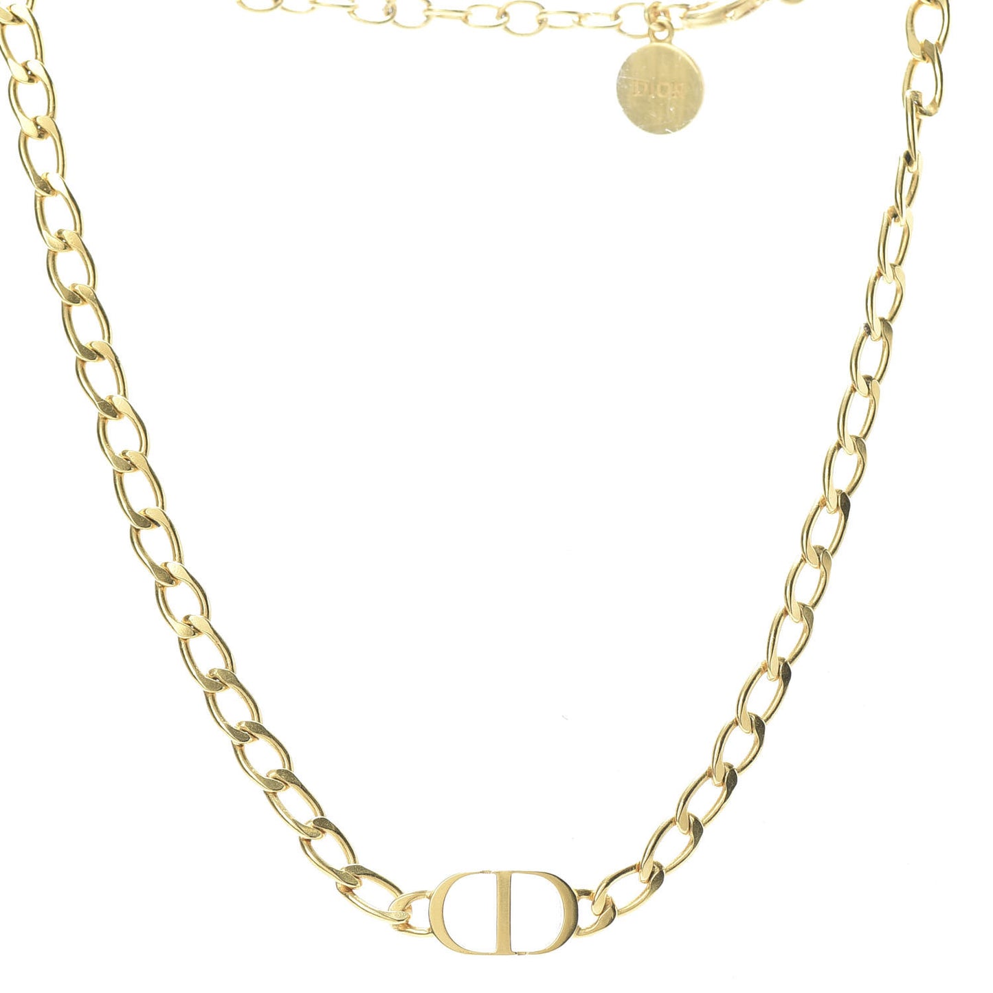 Metal CD Choker Necklace Gold