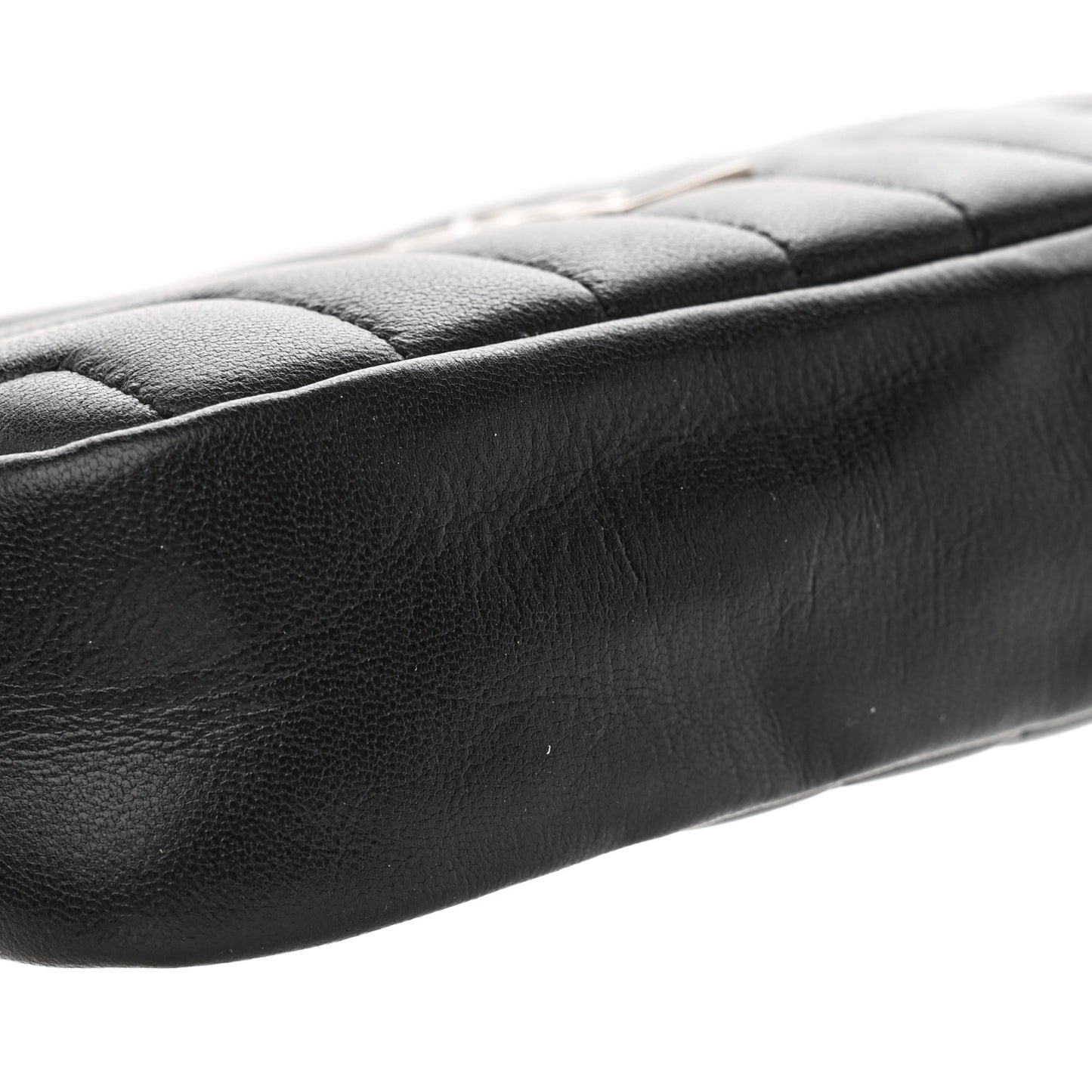 Lambskin Y Quilted Monogram Loulou Cosmetic Case Black