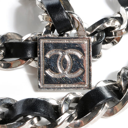Chanel Leather Silver Chain Link Belt Black 3 of 5