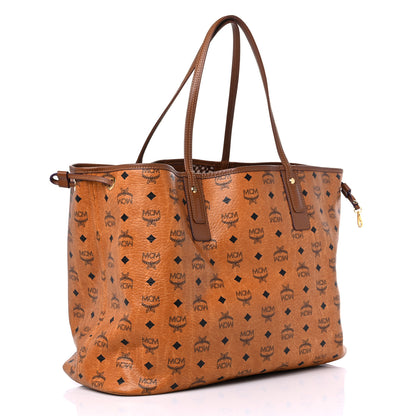 MCM Visetos Large Liz Reversible Shopper Tote Cognac 4 of 14