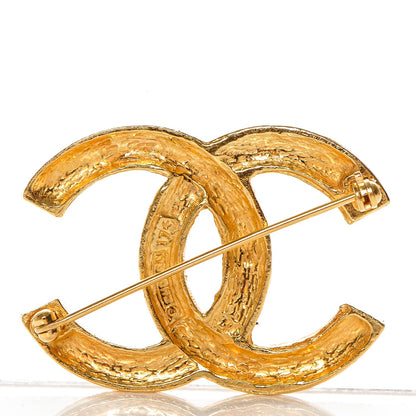 Chanel Crystal CC Brooch Gold 3 of 4
