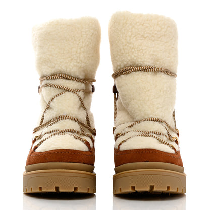 Valentino Garavani Suede Shearling Vlogo Trekkgirl 25/40mm Boots 39.5 Selleria 2 of 10