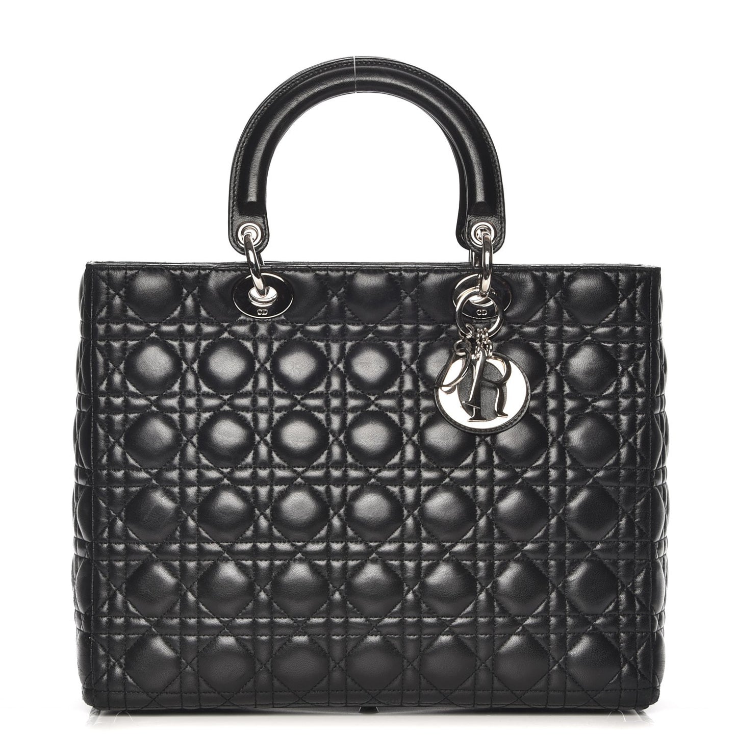 Lambskin Cannage Large Lady Dior Black