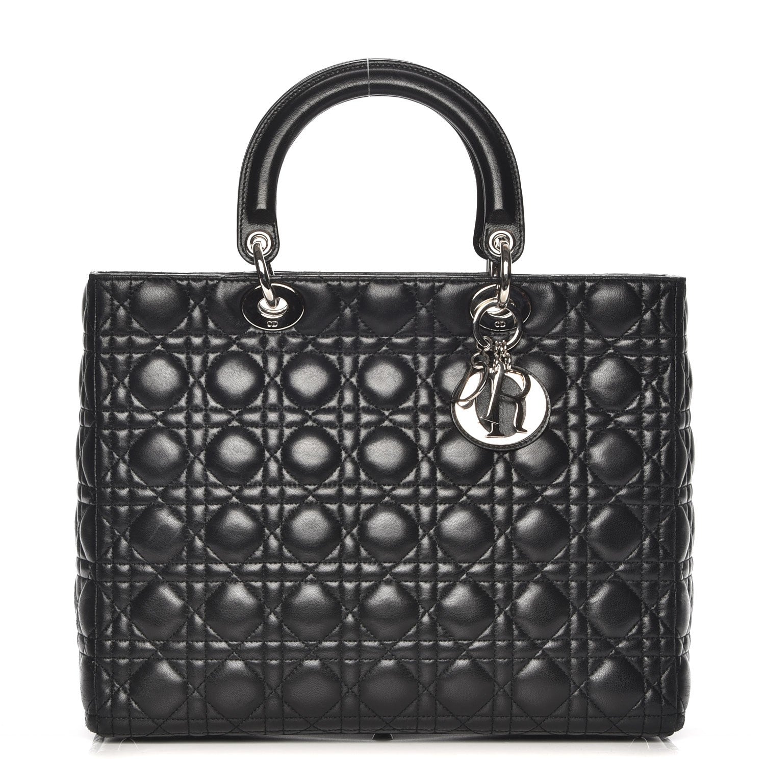 Christian Dior Lambskin Cannage Large Lady Dior Black 1 of 10