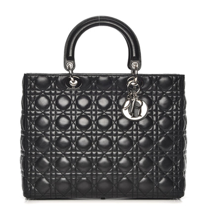 Christian Dior Lambskin Cannage Large Lady Dior Black 1 of 10