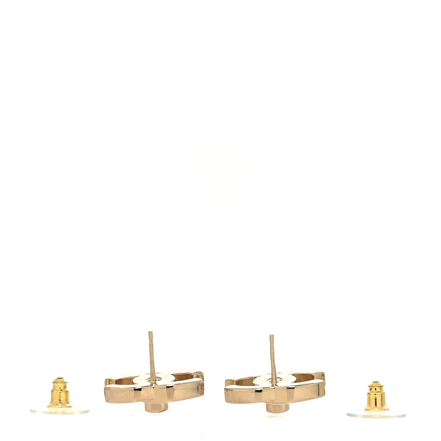 Metal Logo CC Turnlock Earrings Gold