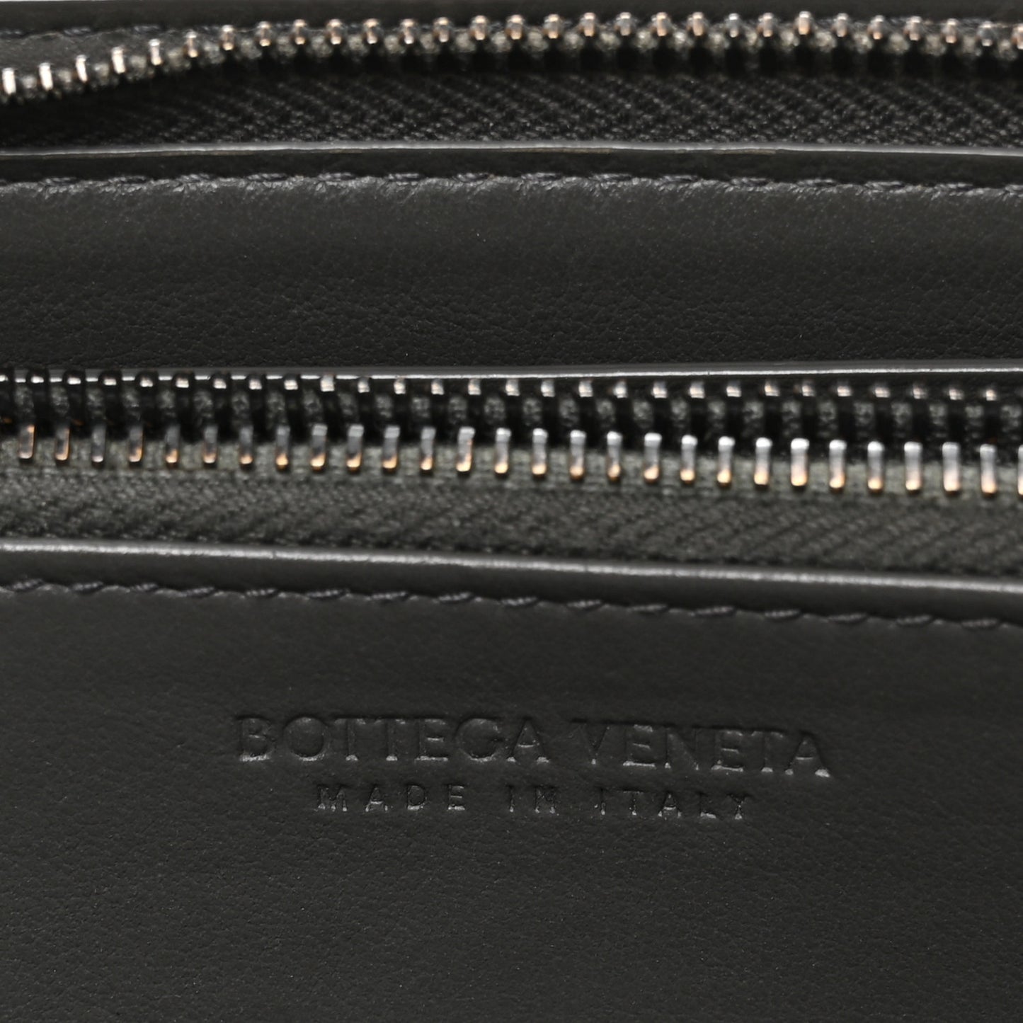 Nappa Intrecciato Zip Around Wallet Grey
