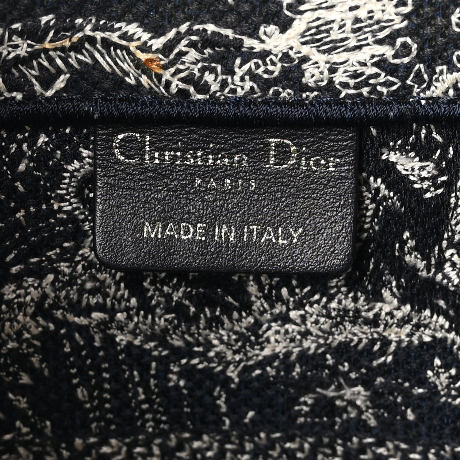 Christian Dior Canvas Embroidered Medium Toile De Jouy Reverse Book Tote Blue 6 of 9