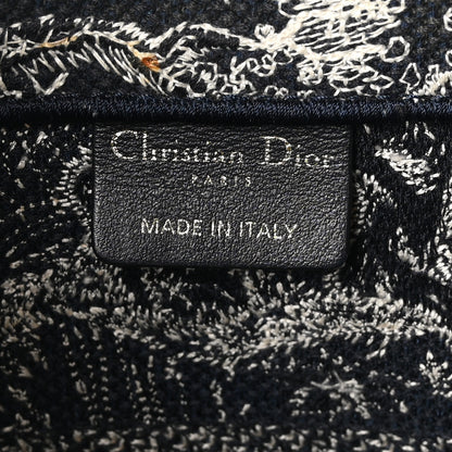 Christian Dior Canvas Embroidered Medium Toile De Jouy Reverse Book Tote Blue 6 of 9