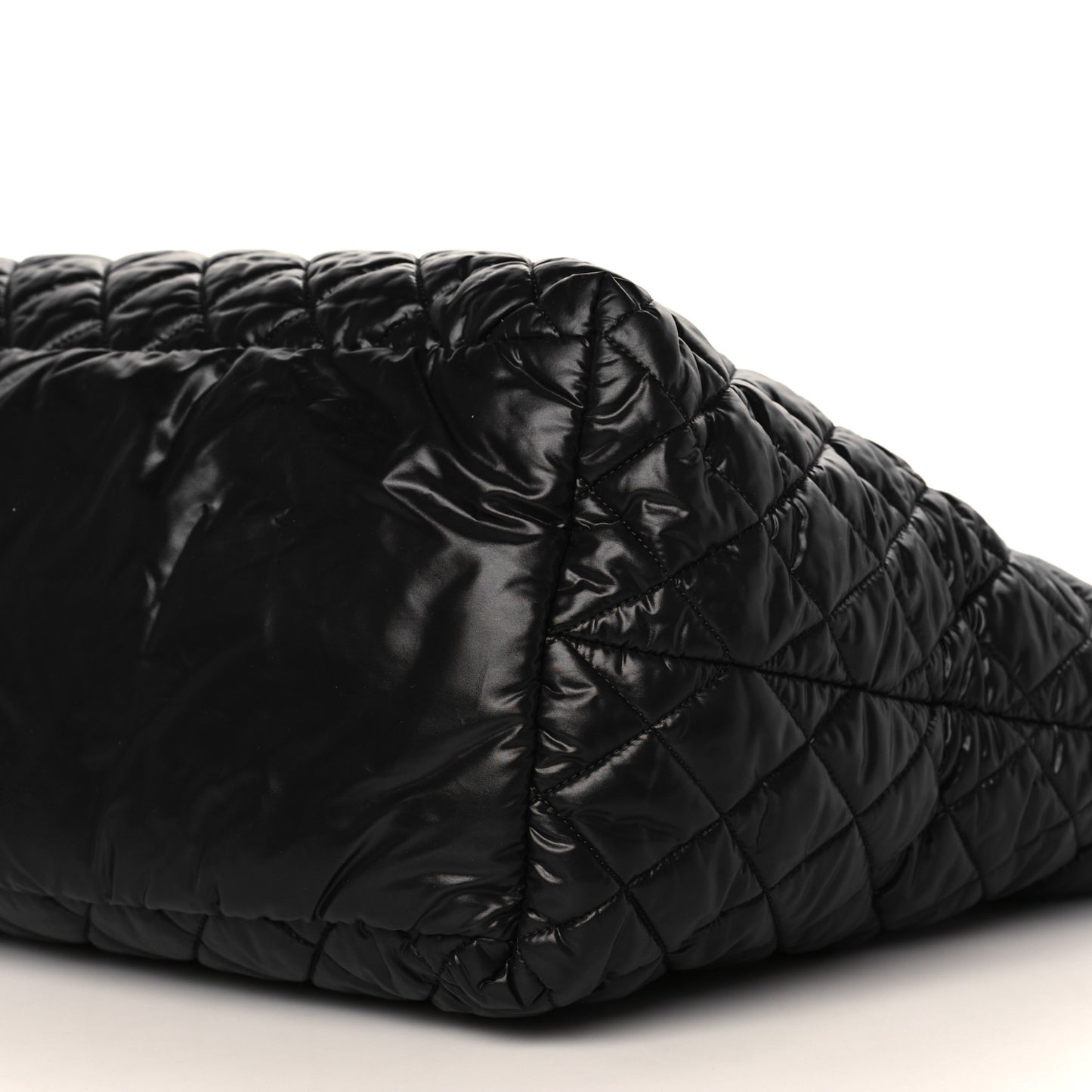Nylon Quilted Large Coco Cocoon Tote Black
