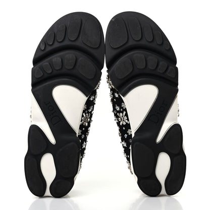 Christian Dior Technical Canvas Embellished Dior Fusion Sneakers 38.5 Black White 5 of 7