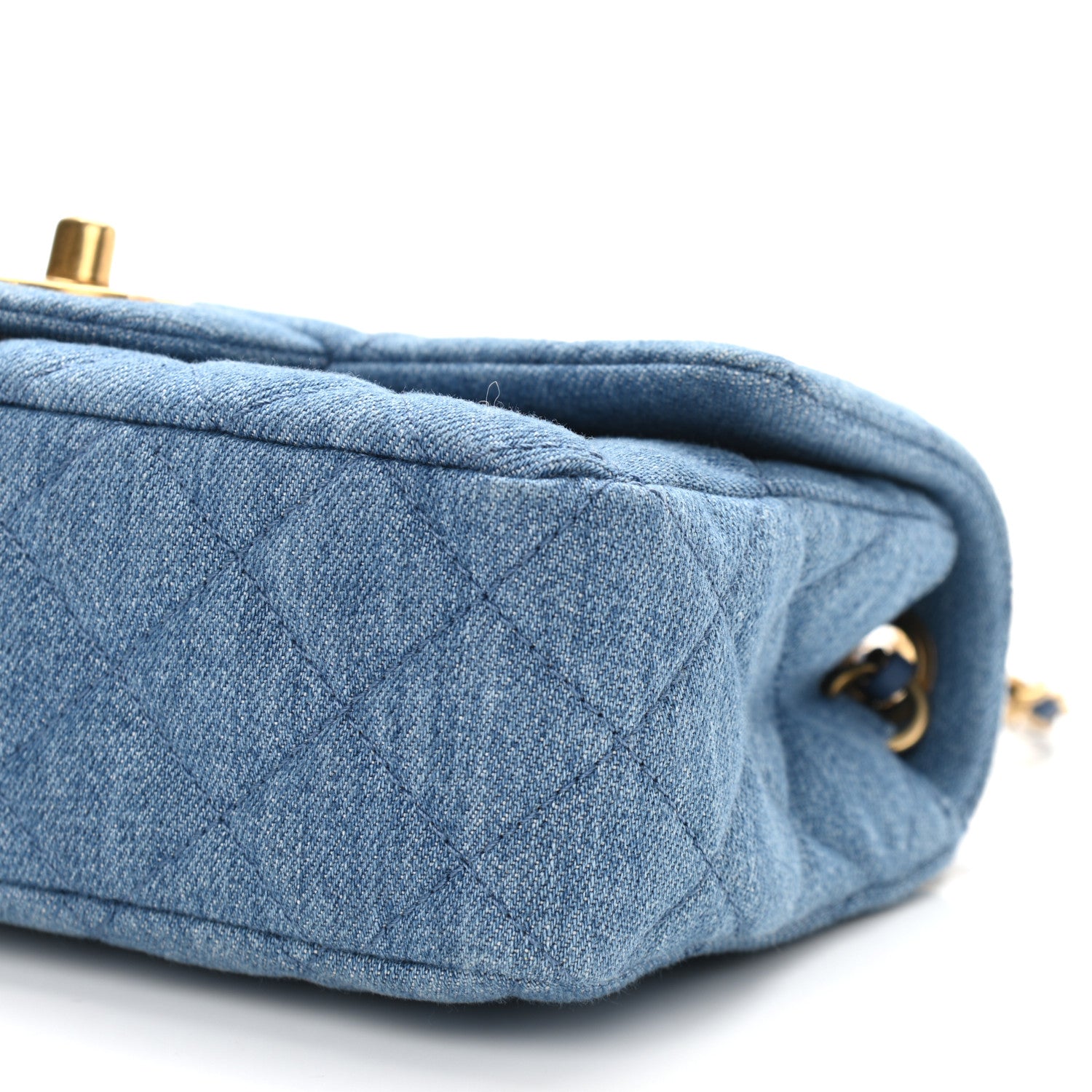 Chanel Denim Quilted Mini Pearl Crush Rectangular Flap Blue 10 of 11