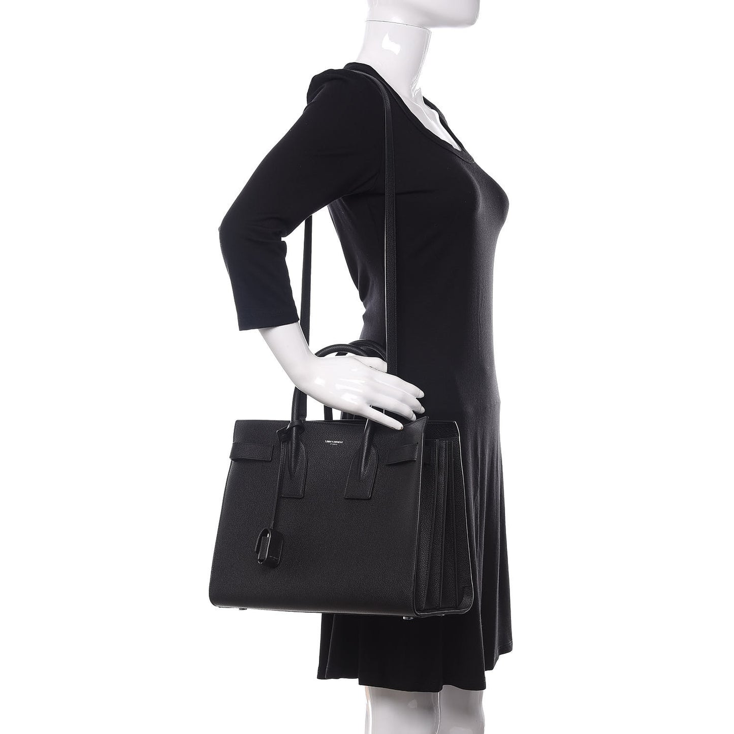 Grained Calfskin Small Sac De Jour Black