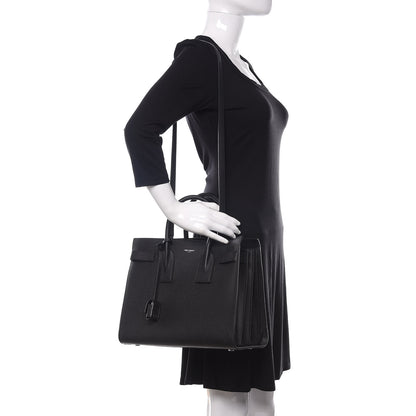 Saint Laurent Grained Calfskin Small Sac De Jour Black 2 of 9