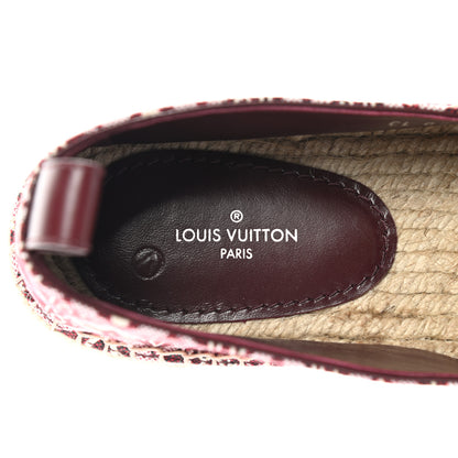 Louis Vuitton Jacquard Since 1854 Starboard Espadrille Flats 37.5 Bordeaux 6 of 9