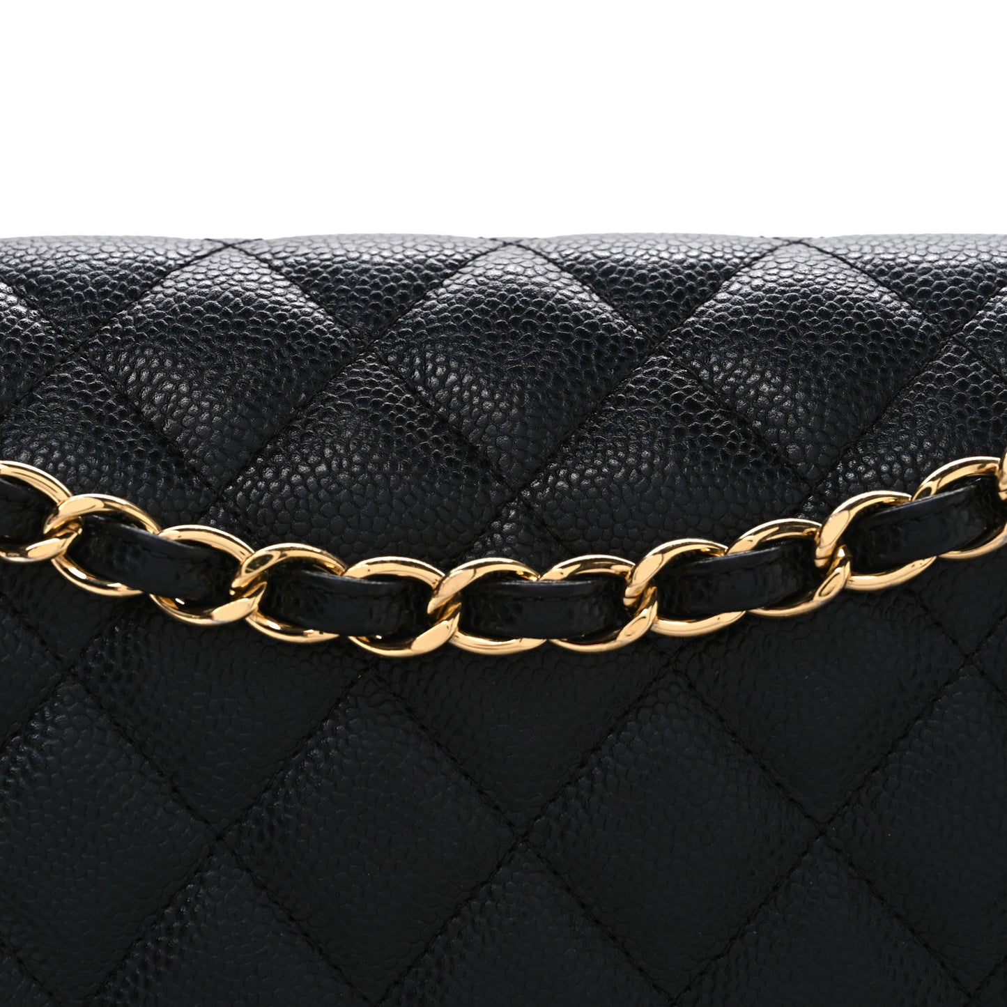 Caviar Quilted Jumbo Double Flap Black