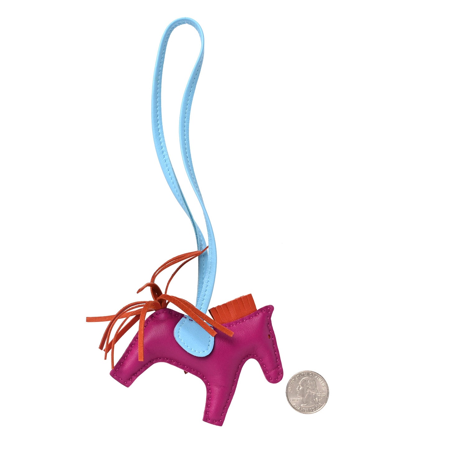 Milo Lambskin Grigri Rodeo Horse Bag Charm PM Rose Pourpre Cornaline Celeste