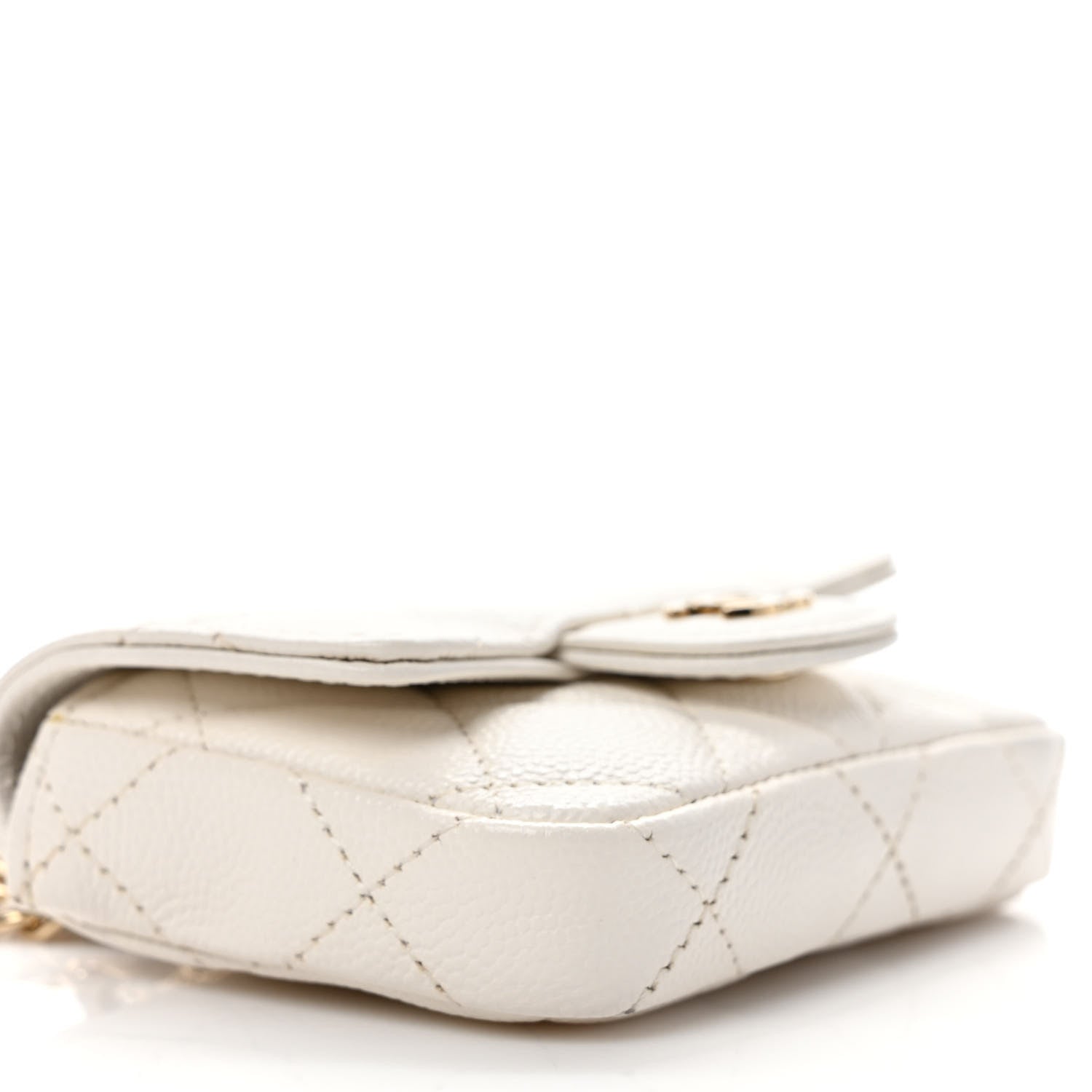 Chanel Caviar Quilted Mini Chain Belt Bag White 8 of 10